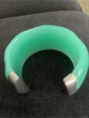 NWOT retail $49. #FreePeople Aqua Resin Cuff Bracelet with Silver-Tone Ends